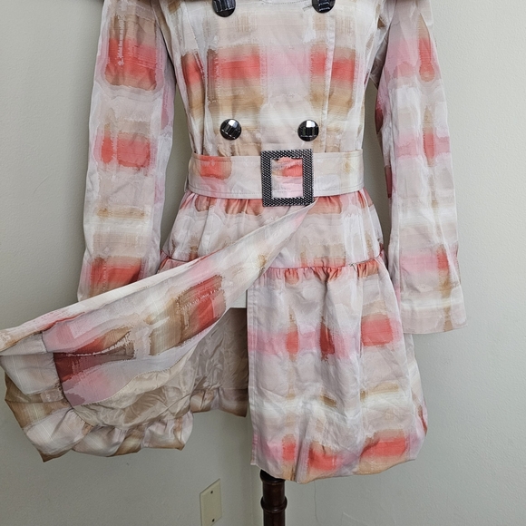 Ibella V Draped Collar Ruffle Pea Coat - Picture 4 of 16